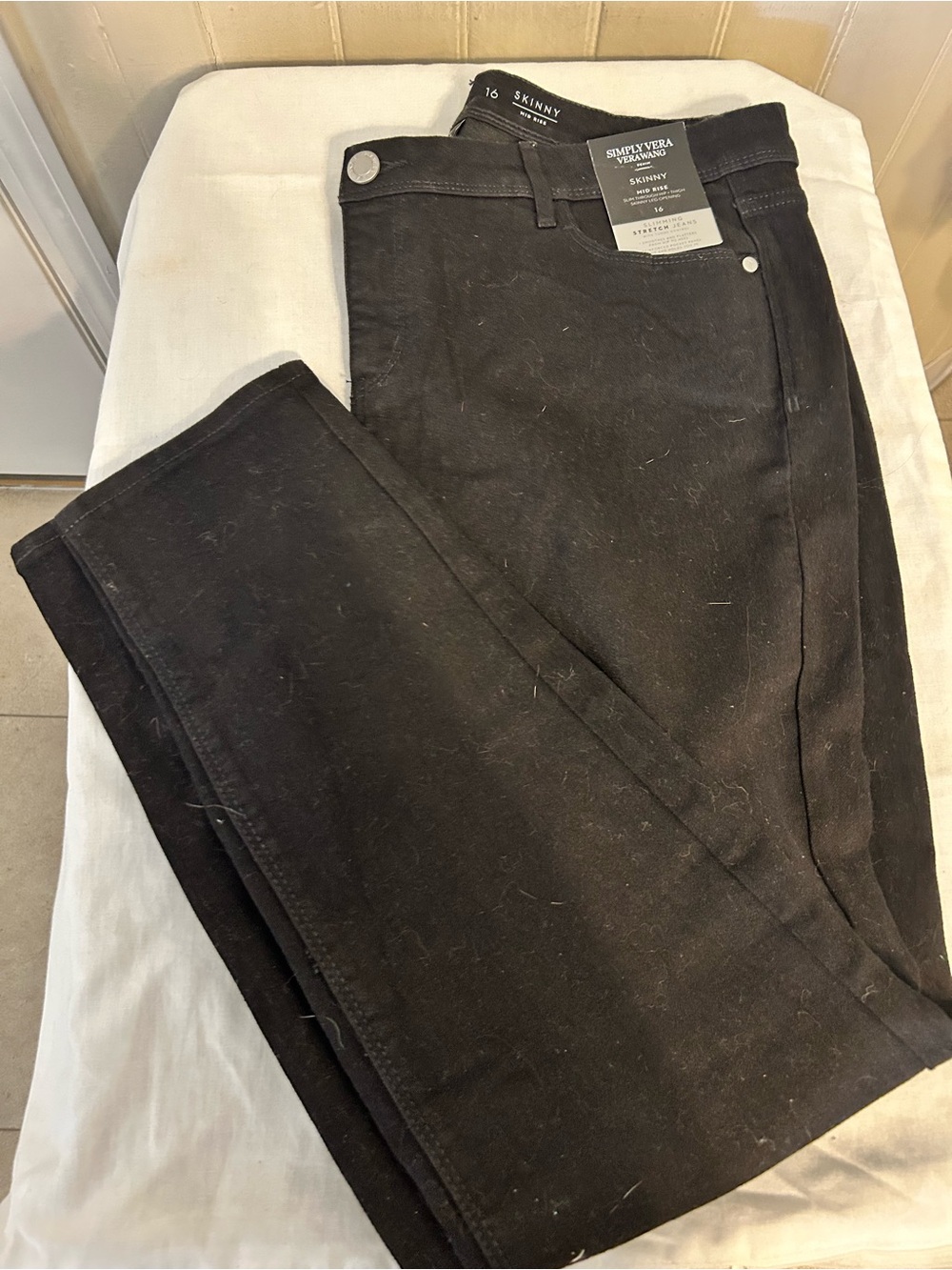 Simply Vera Vera Wang Skinny, Stretch, Jeans/Size 16/Black/NWT